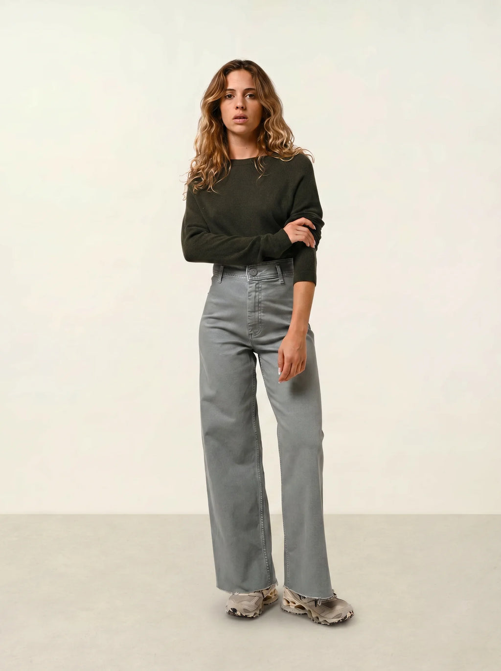 ECRIN pull col rond kaki