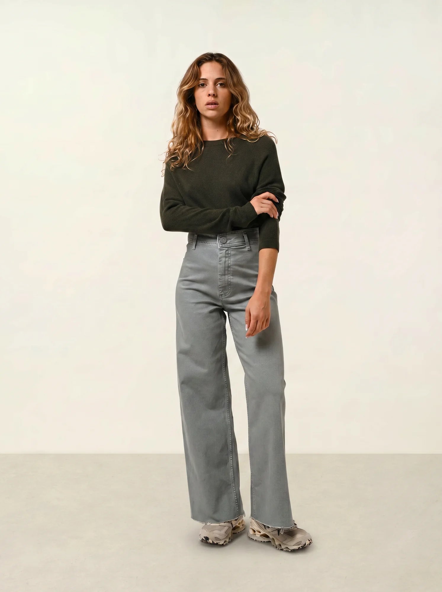 ECRIN pull col rond kaki