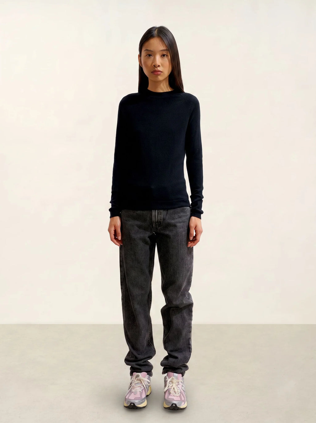 ECRIN pull col rond noir