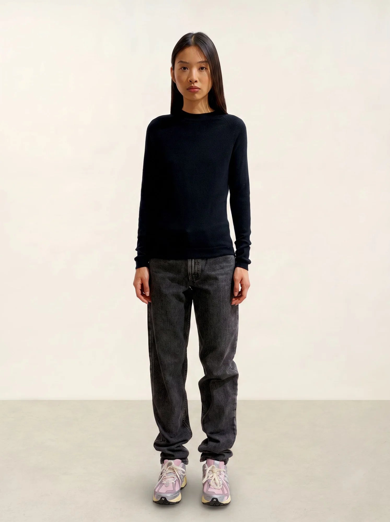 ECRIN pull col rond noir