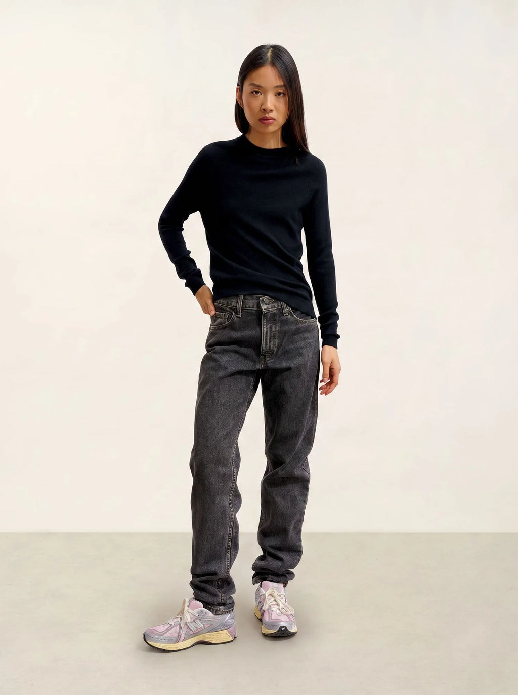 ECRIN pull col rond noir