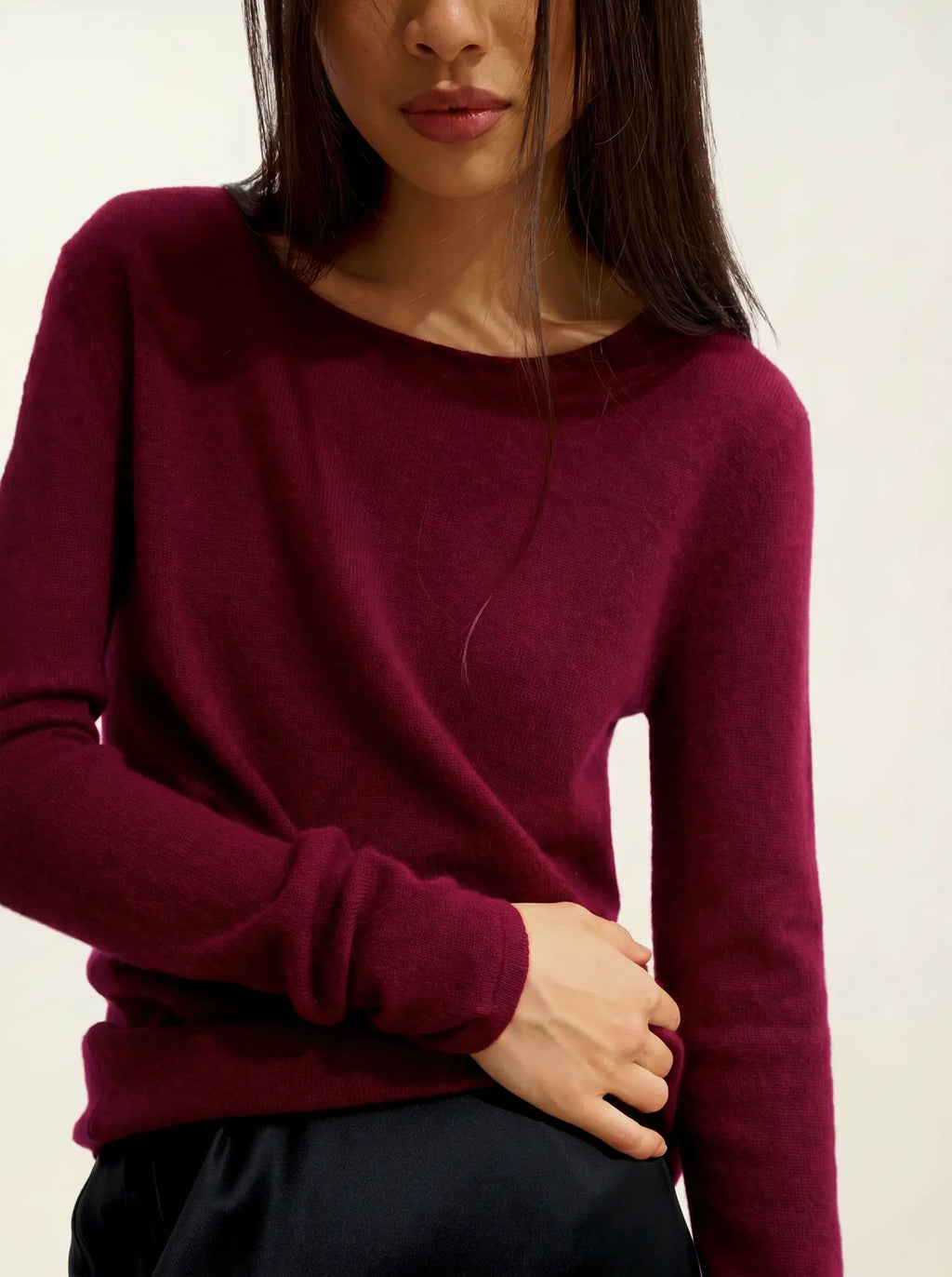 EPÉNA pullover rundhalsausschnitt bordeaux