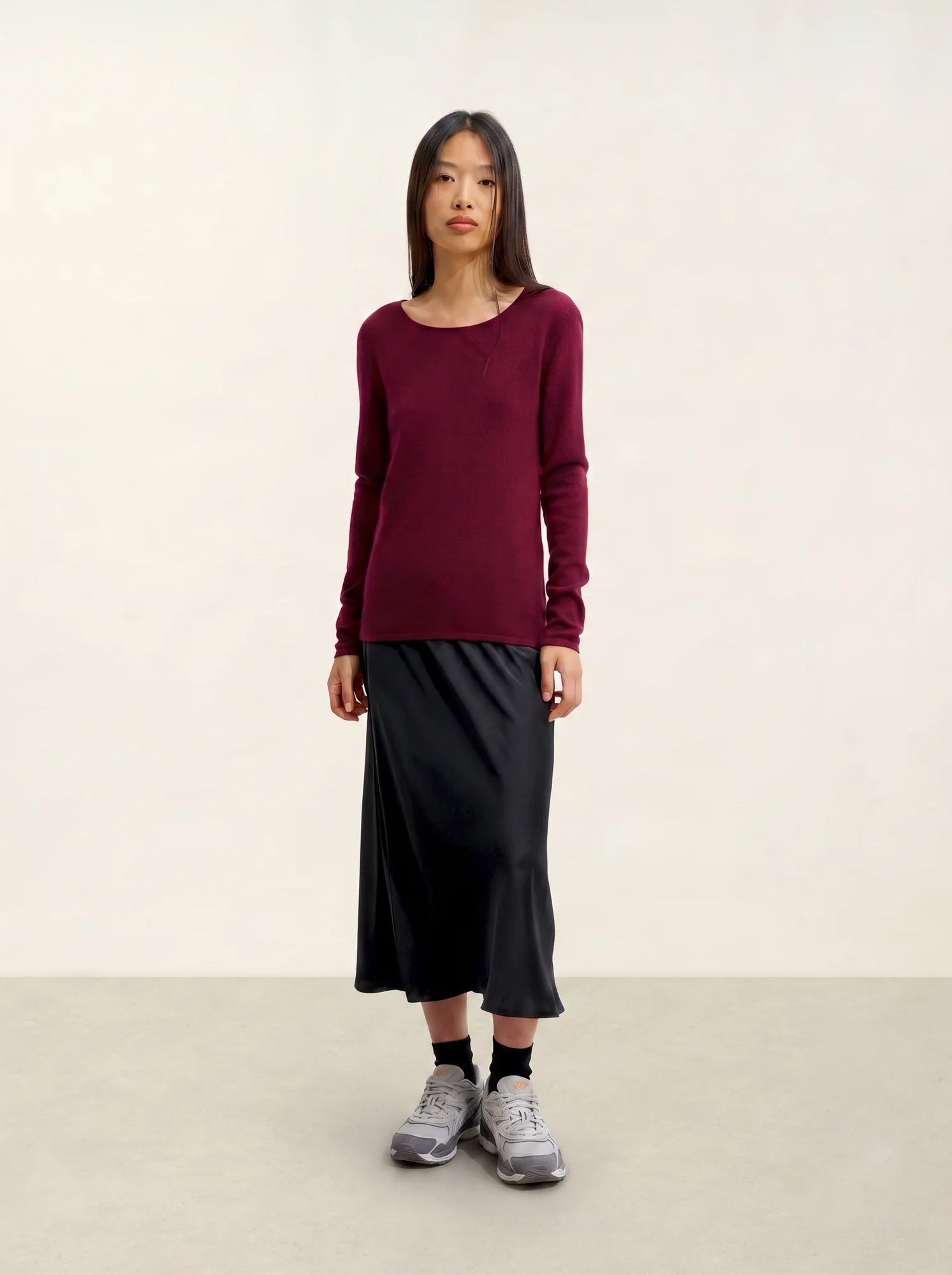 EPÉNA pullover rundhalsausschnitt bordeaux