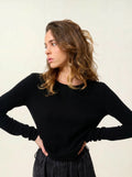 EPÉNA pull col rond noir