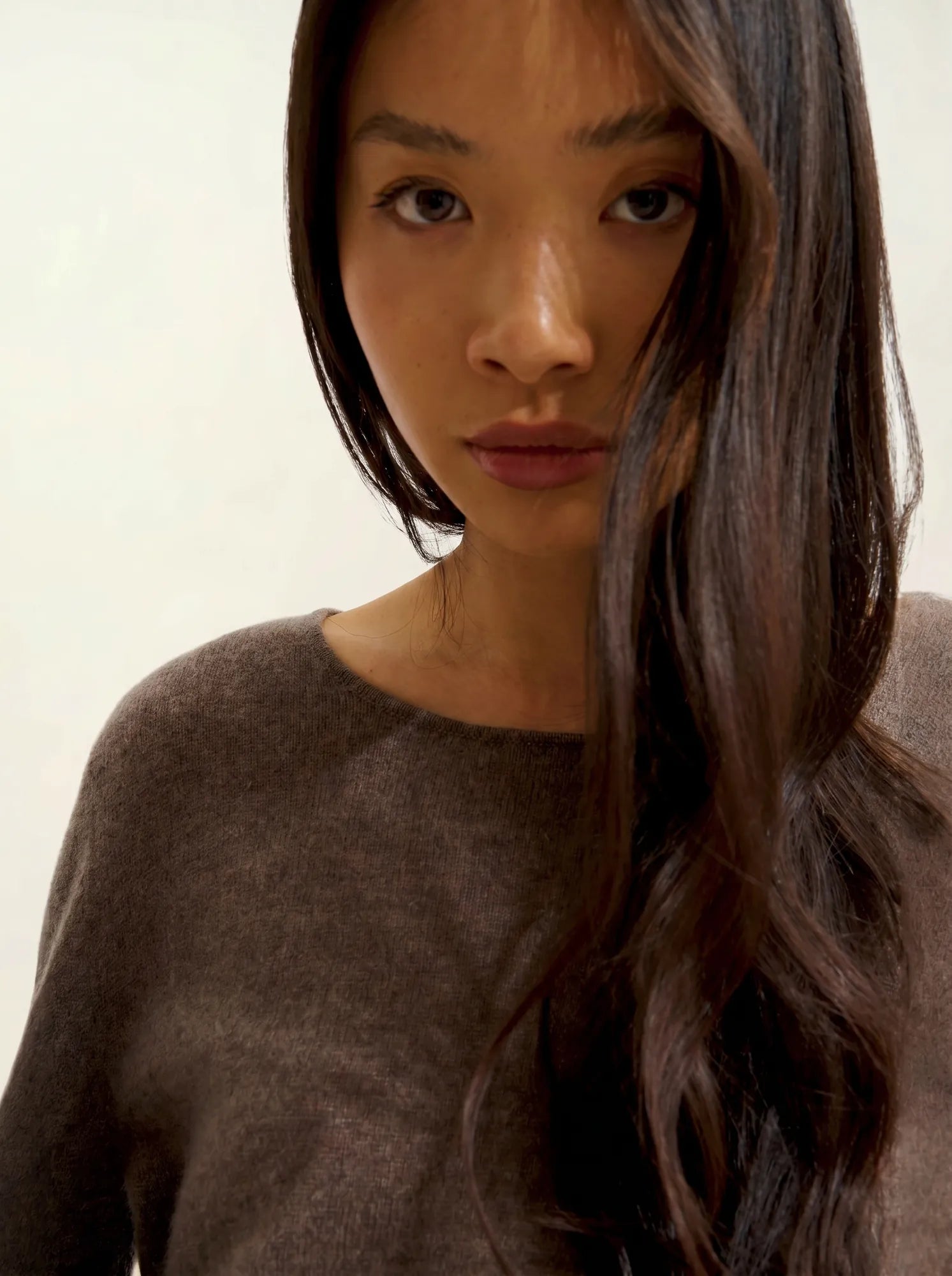 EPÉNA pull col rond taupe chiné
