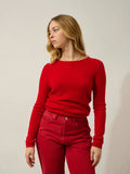 EPÉNA pull col rond rouge