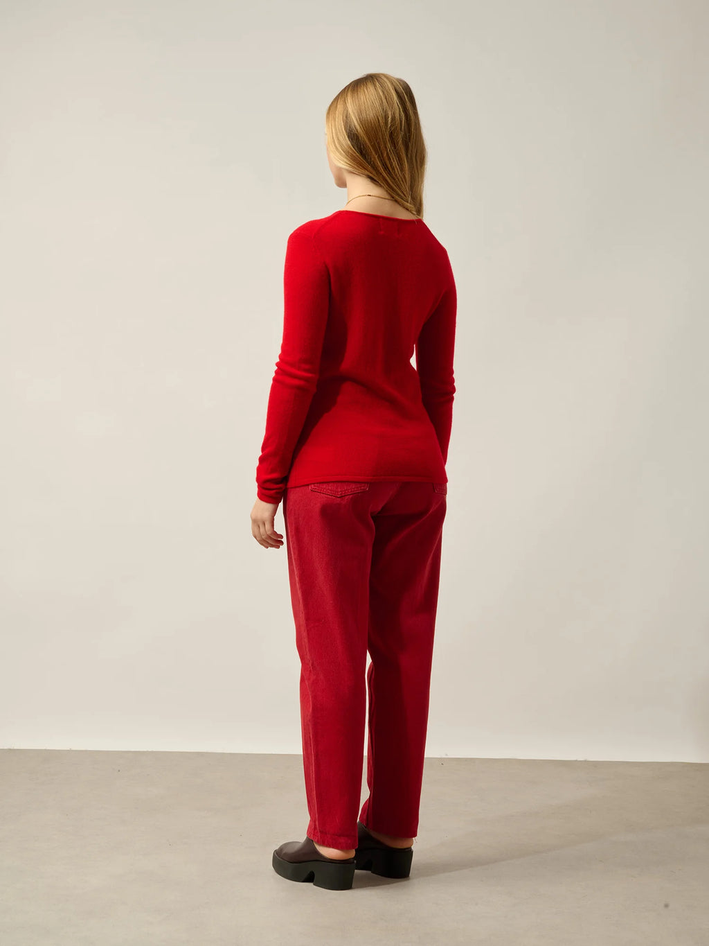 EPÉNA pull col rond rouge