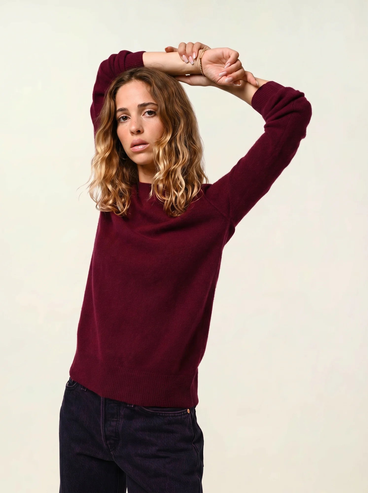 ETRET pull col rond bordeaux