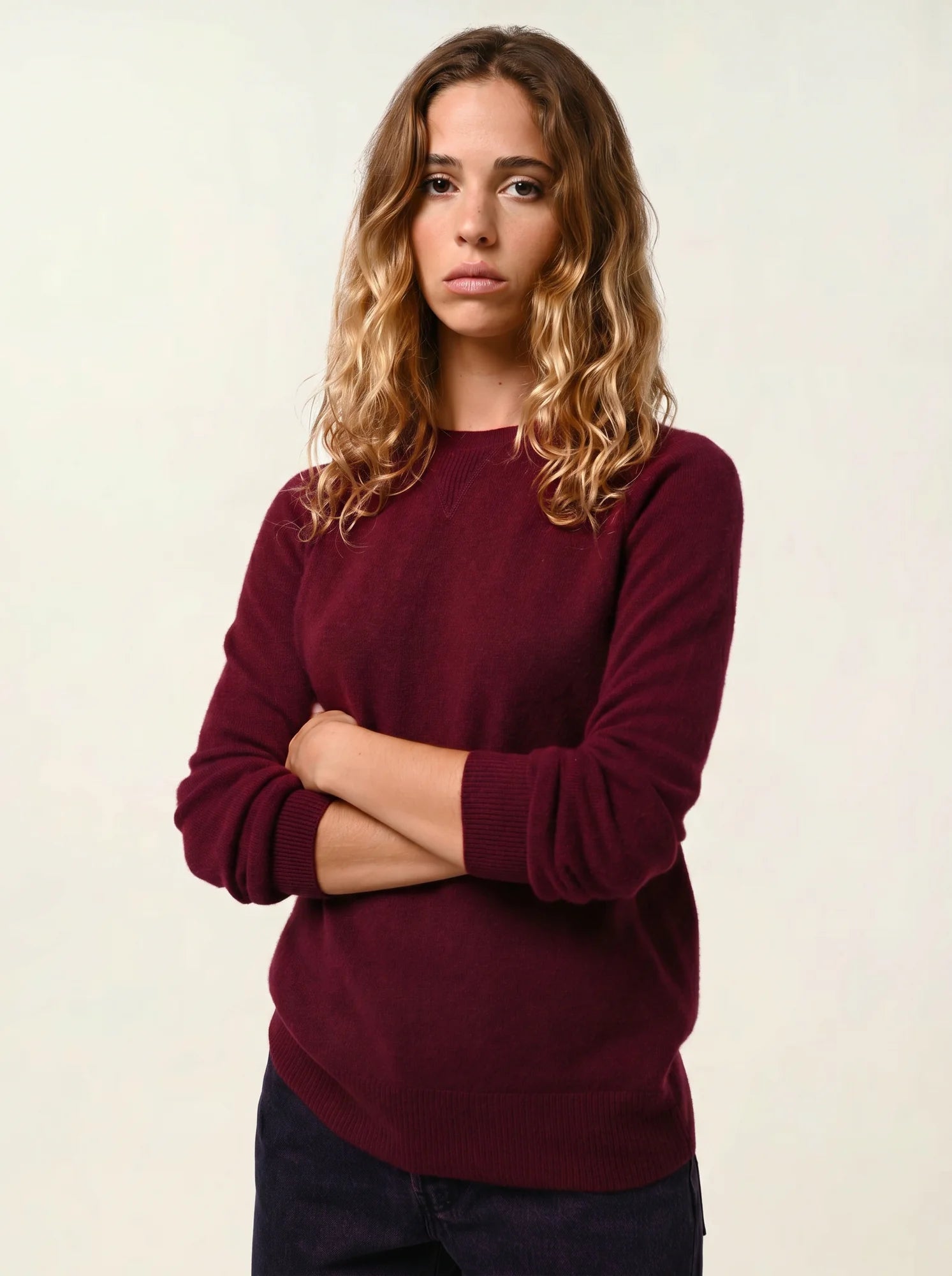 ETRET pull col rond bordeaux
