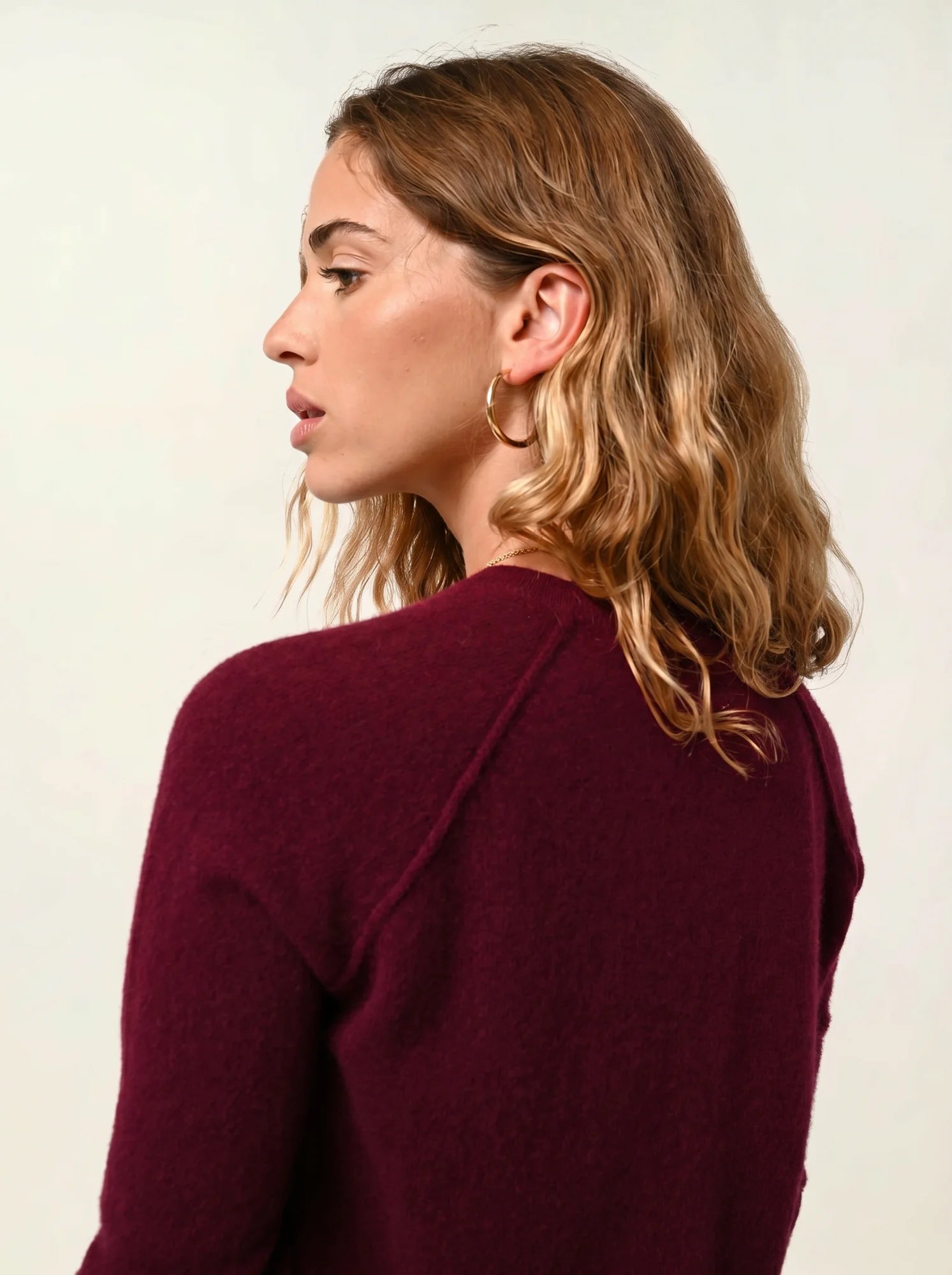 ETRET pull col rond bordeaux