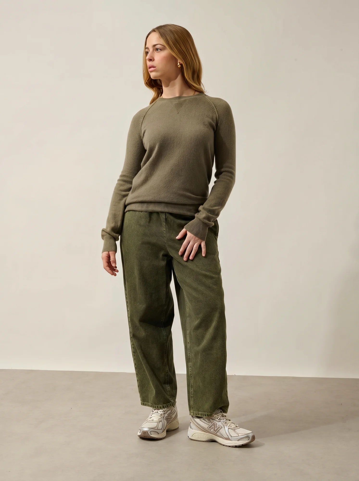 ETRET sweater crew neck army green