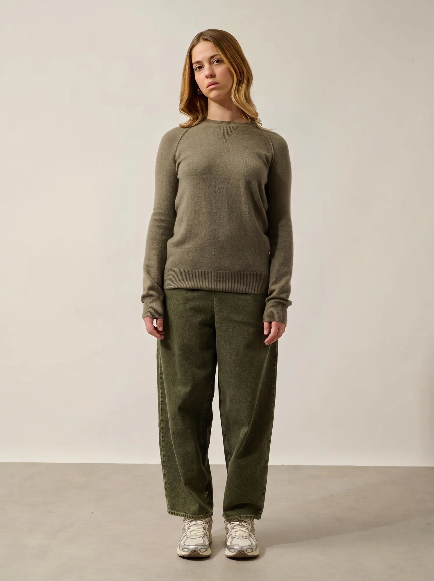 ETRET sweater crew neck army green