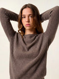 ETRET pull col rond taupe chiné