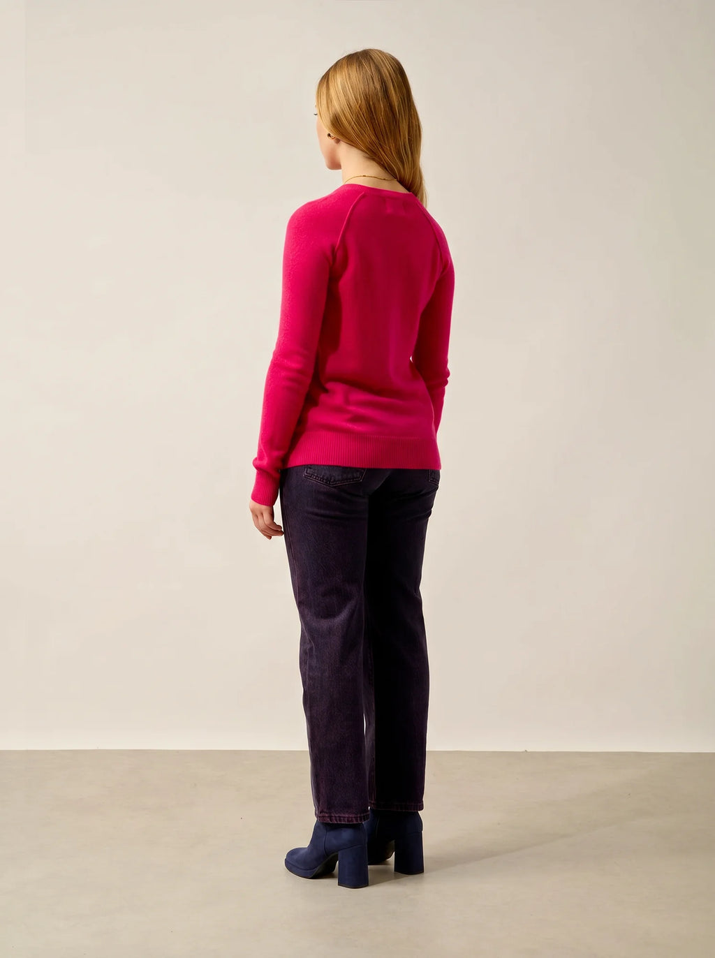 ETRET pullover rundhalsausschnitt fuchsia