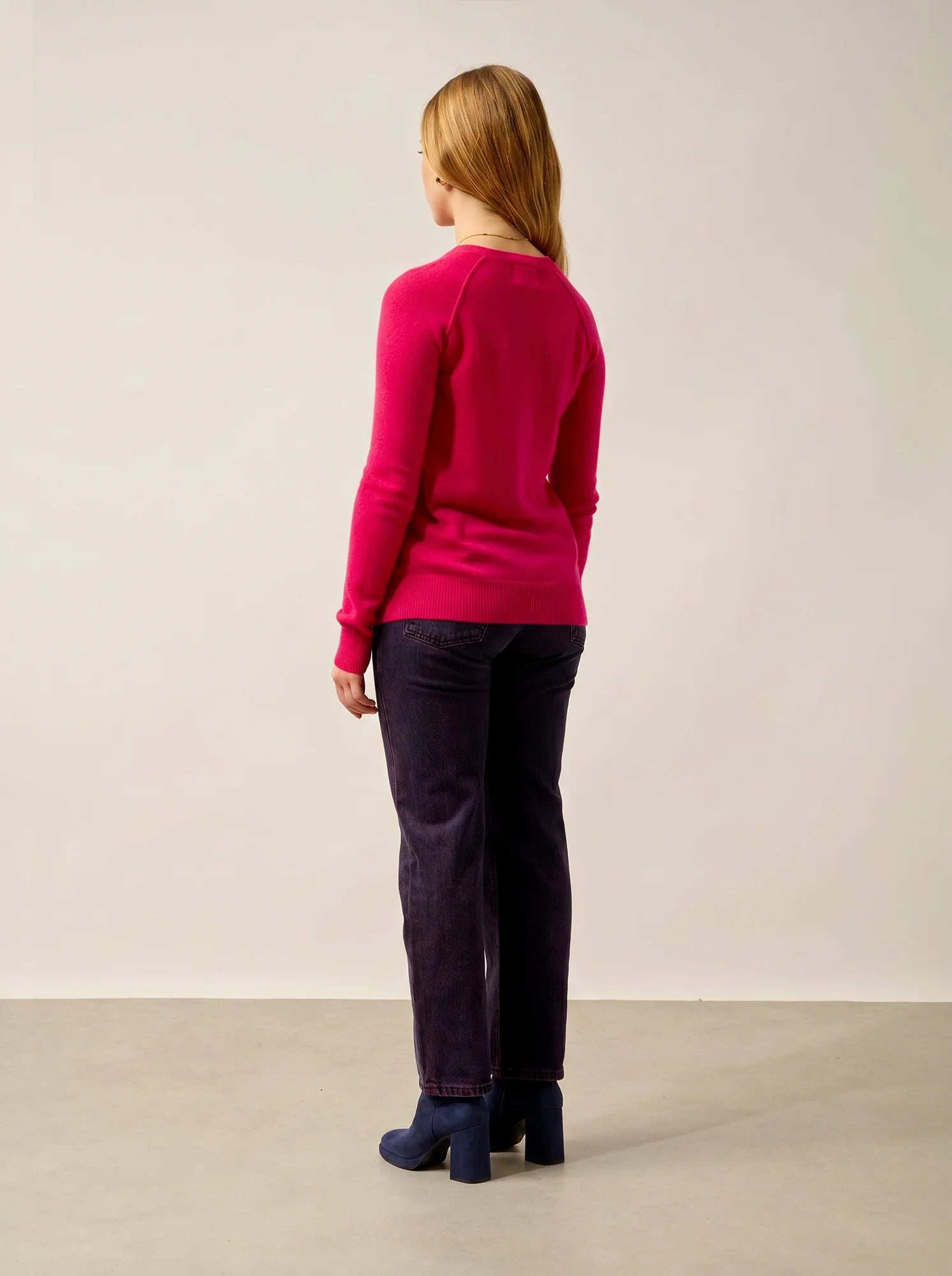 ETRET pullover rundhalsausschnitt fuchsia