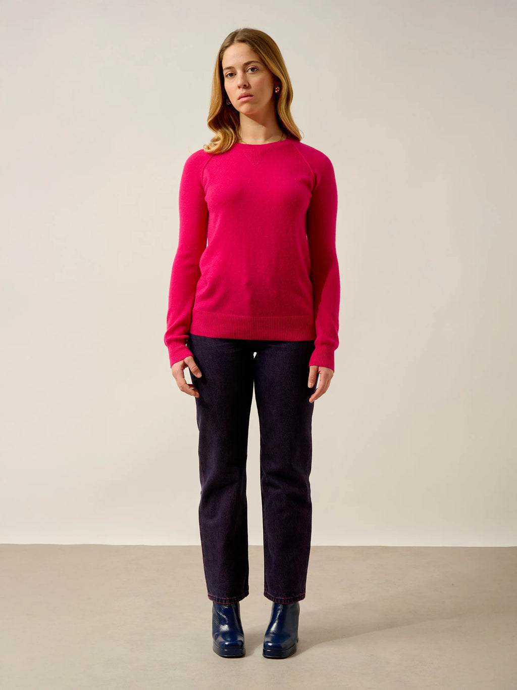 ETRET pullover rundhalsausschnitt fuchsia
