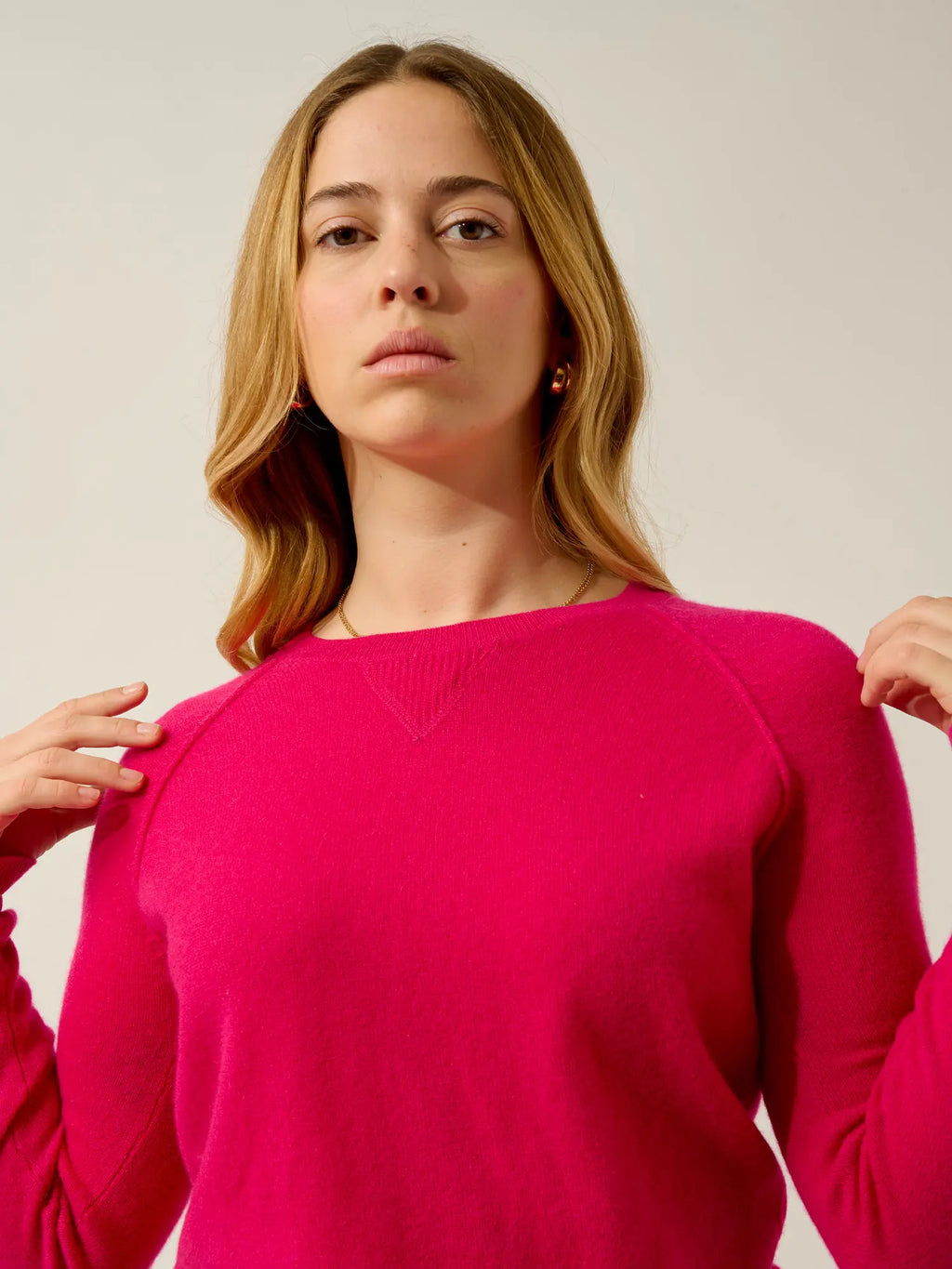 ETRET pullover rundhalsausschnitt fuchsia