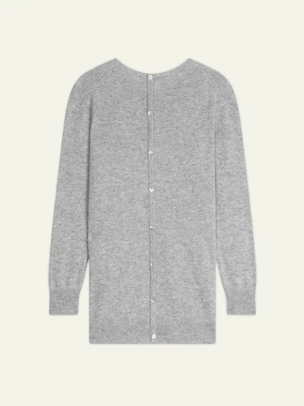 ESTARIS Sweater Crew Neck Buttoned Back Heather Cloud