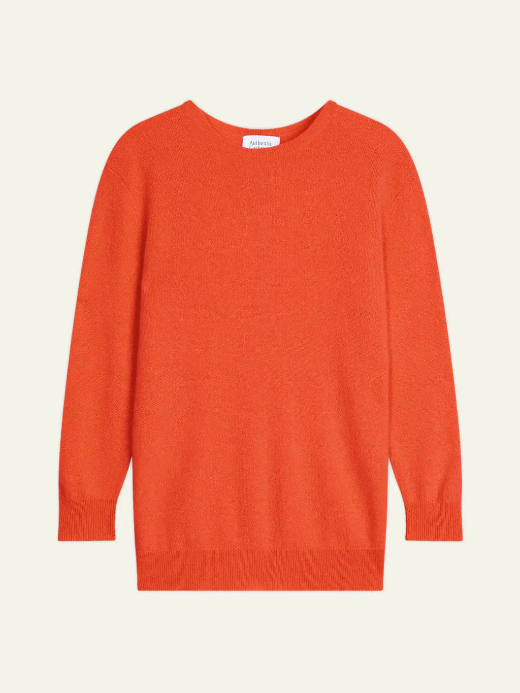 ESTARIS Sweater Crew Neck Buttoned Back Orange