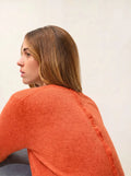 ESTARIS Sweater Crew Neck Buttoned Back Orange