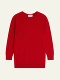 ESTARIS Pull Col Rond Boutonné Dos Rouge
