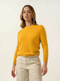 ESTARIS pull col rond boutonné dos curcuma