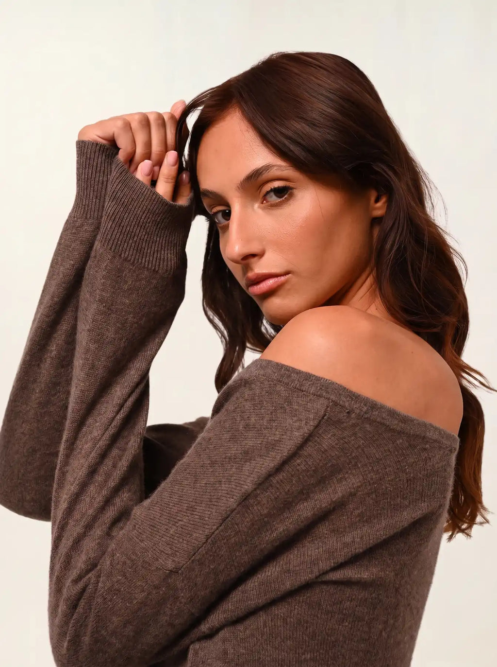 FARAUT Sweater Boat Neck Heather Taupe