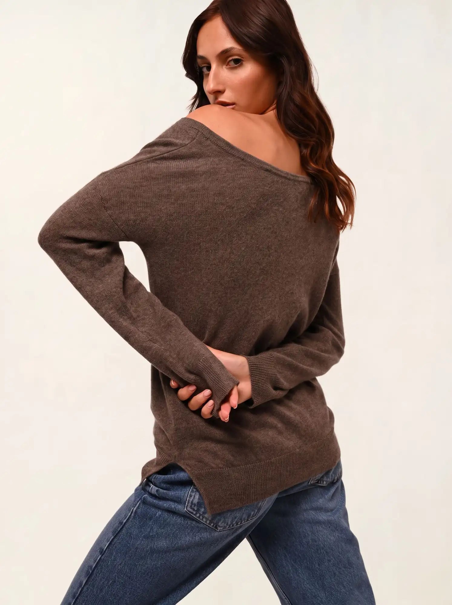 FARAUT Sweater Boat Neck Heather Taupe