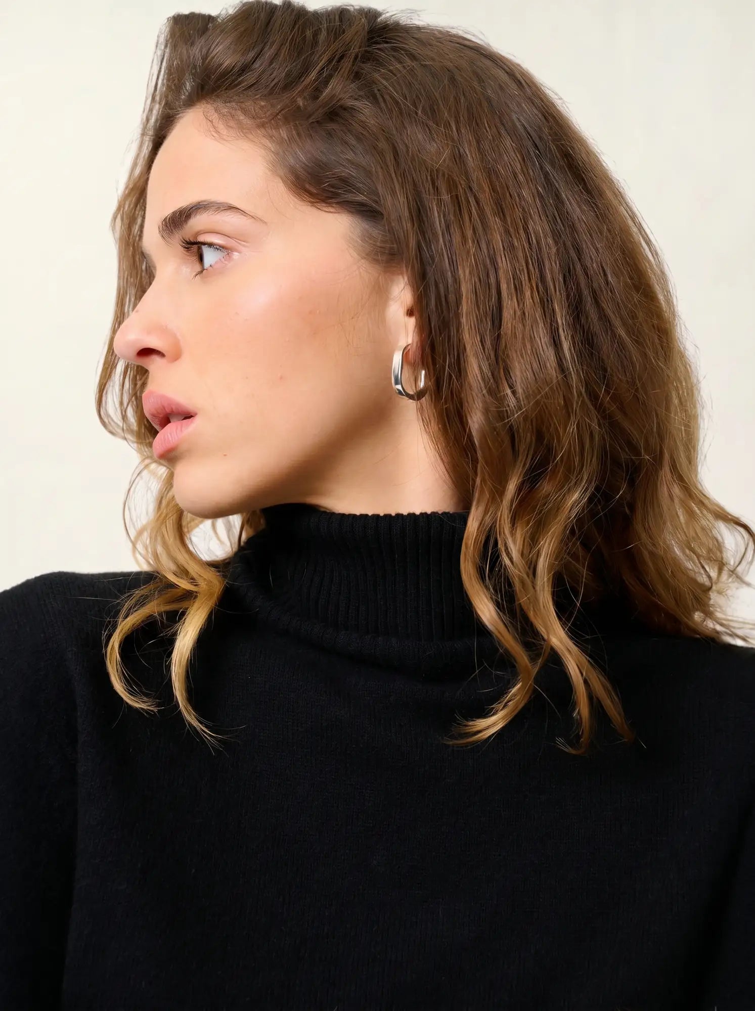FORNET pull col roulé noir