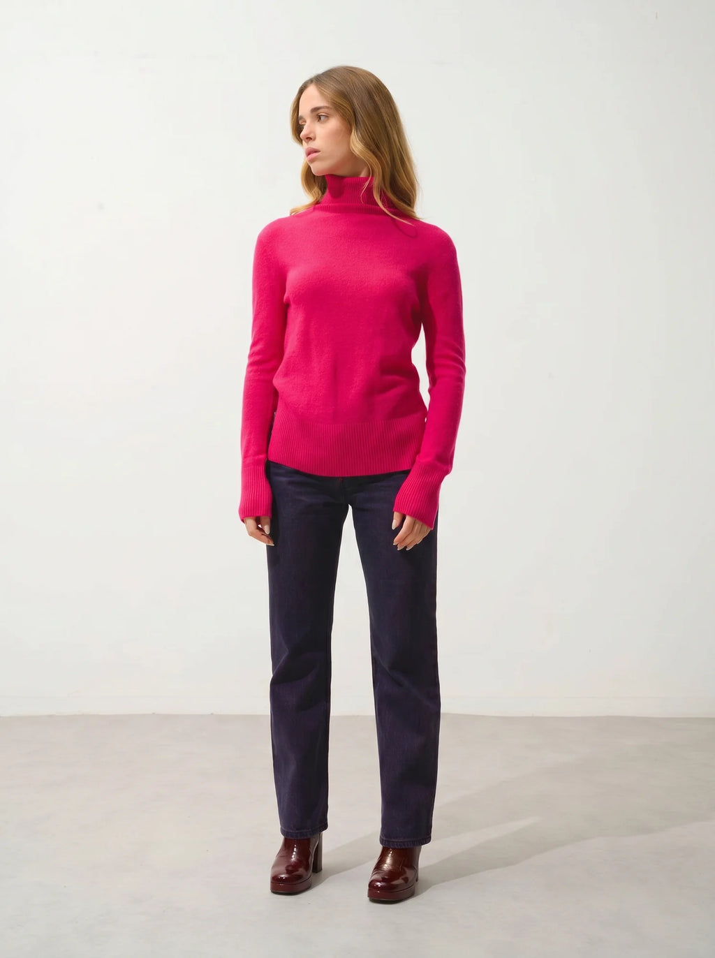 FORNET Pullover Rollkragen Fuchsia