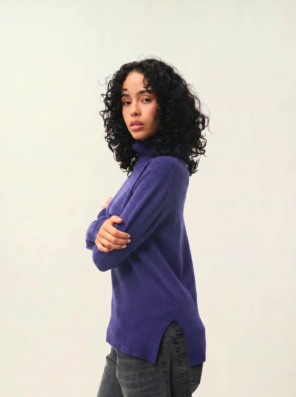 FORNET Pullover Rollkragen Violett