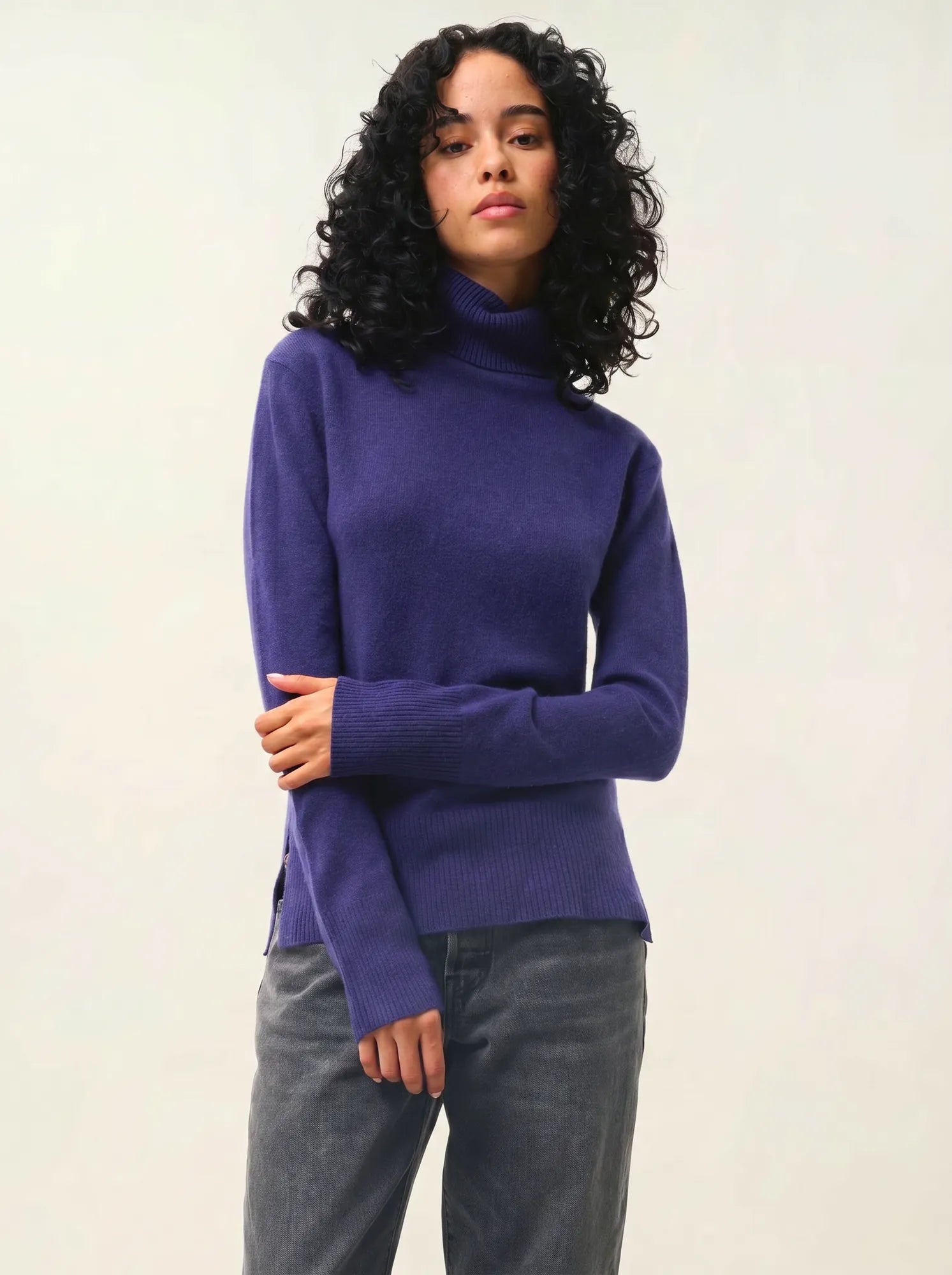 FORNET Pullover Rollkragen Violett