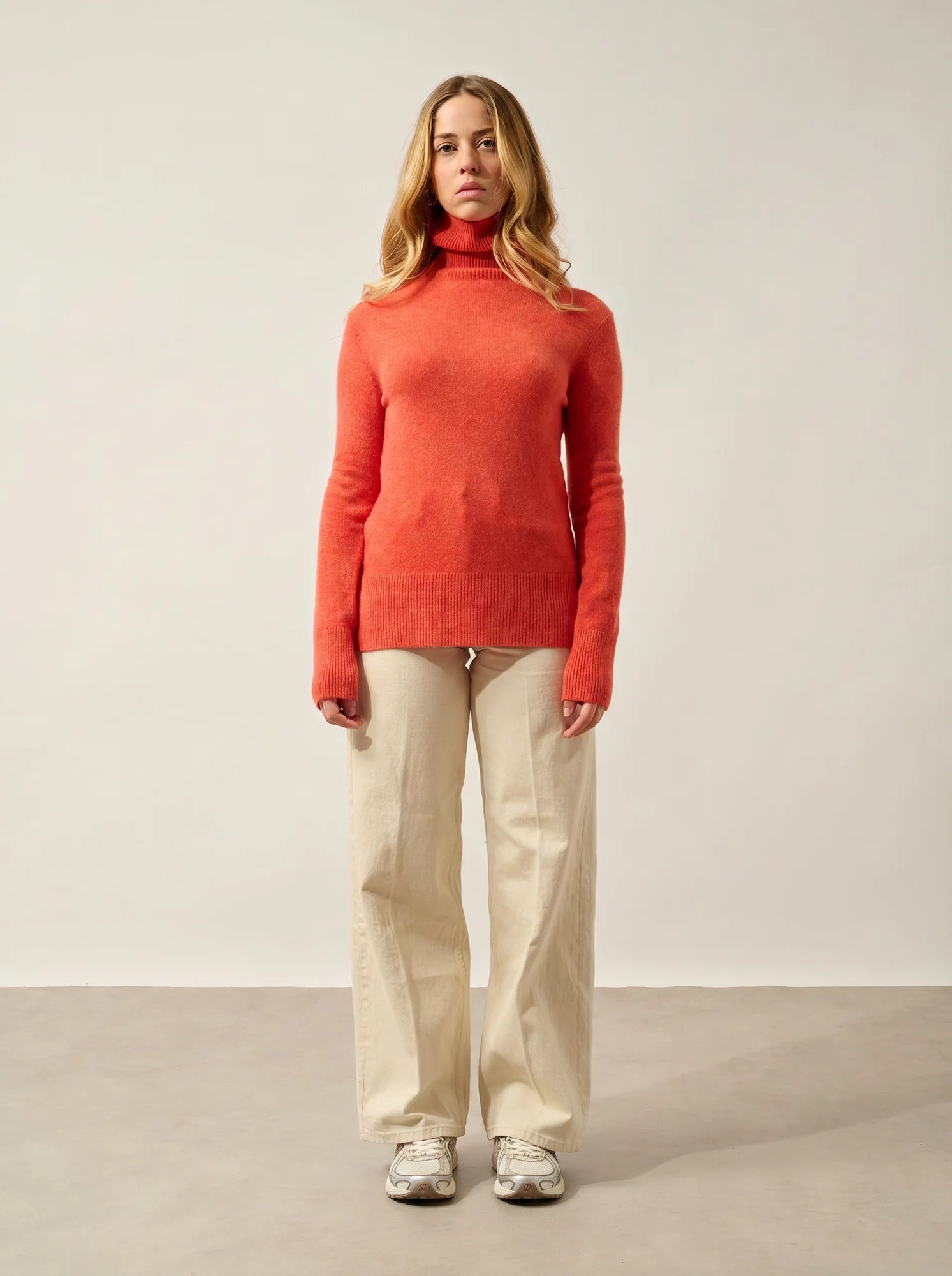 FORNET Pullover Rollkragen Orange meliert