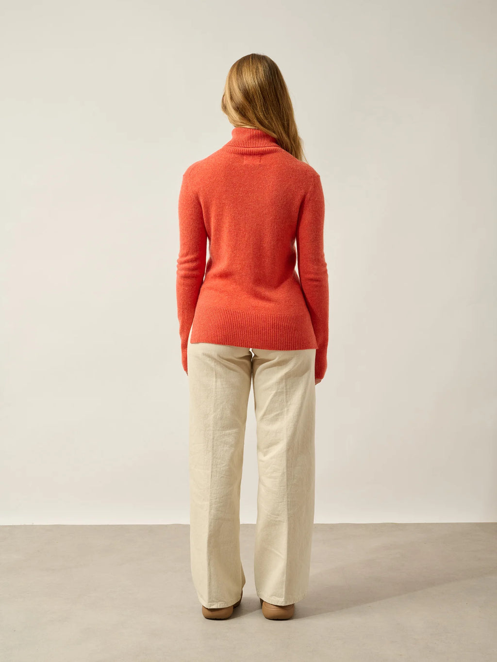 FORNET Pullover Rollkragen Orange meliert