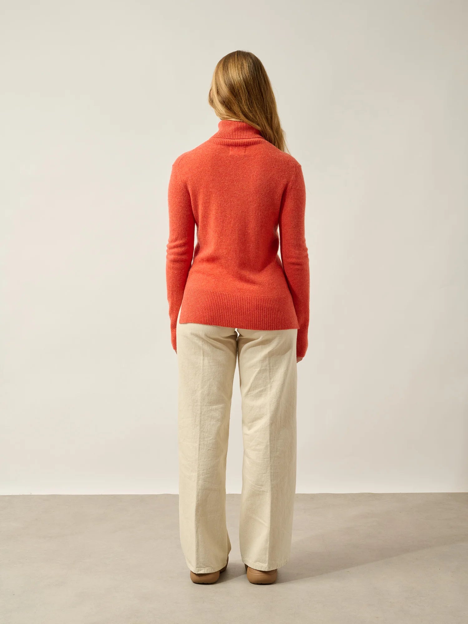 FORNET Pullover Rollkragen Orange meliert