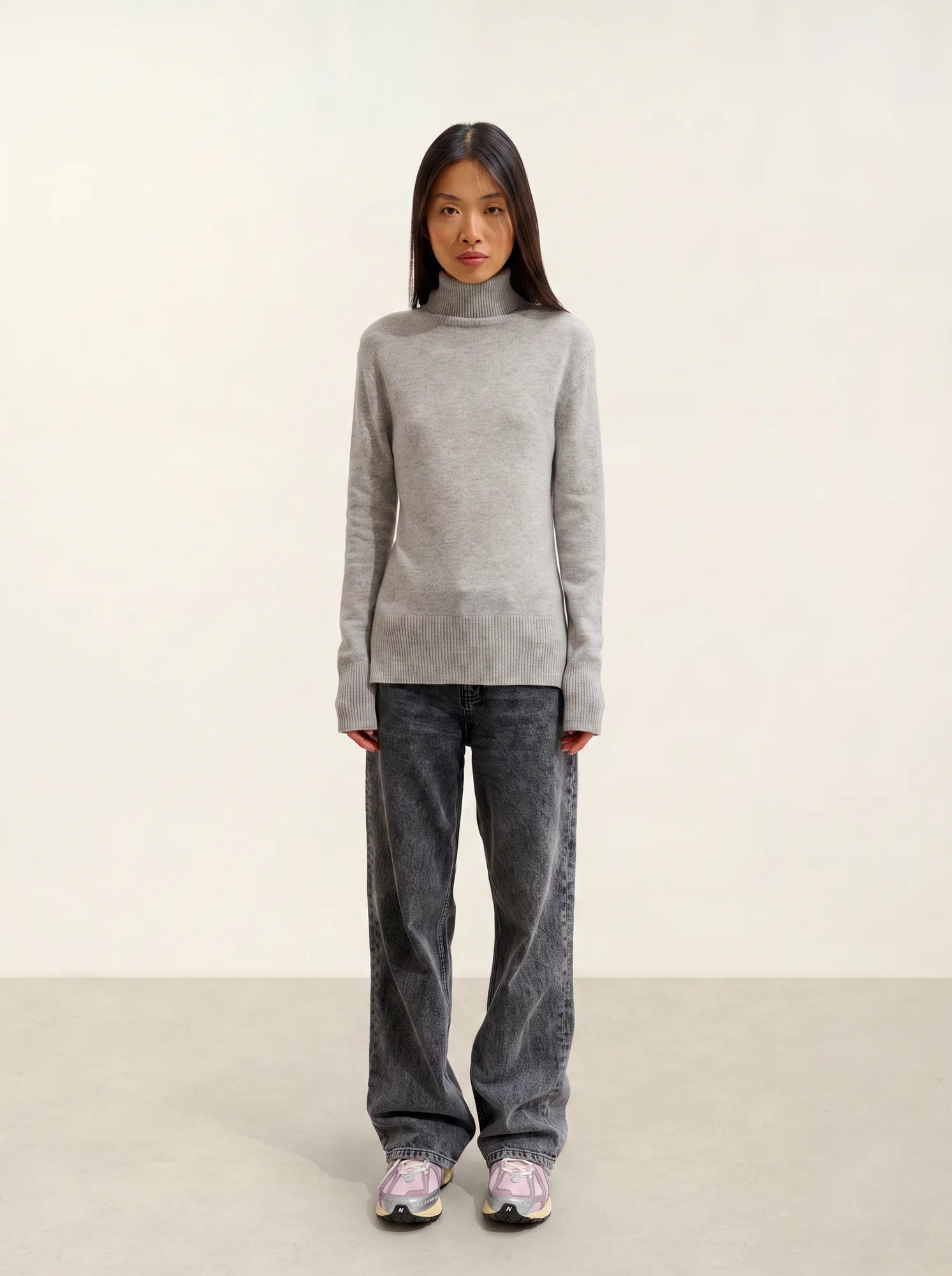 FORNET pull col roulé nuage chiné