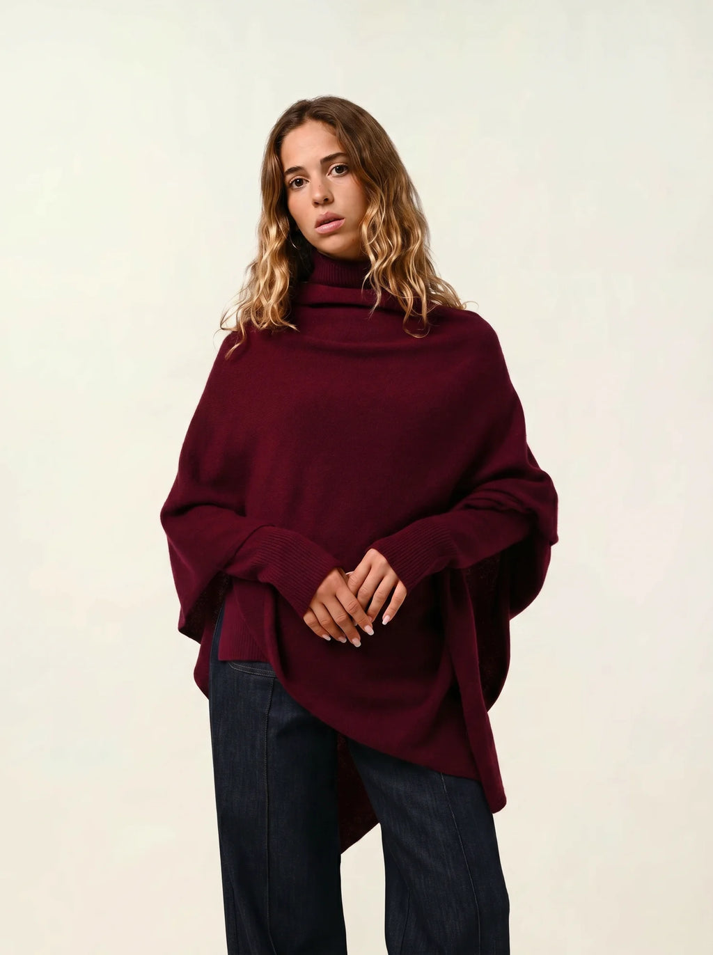 CARRA poncho bordeaux