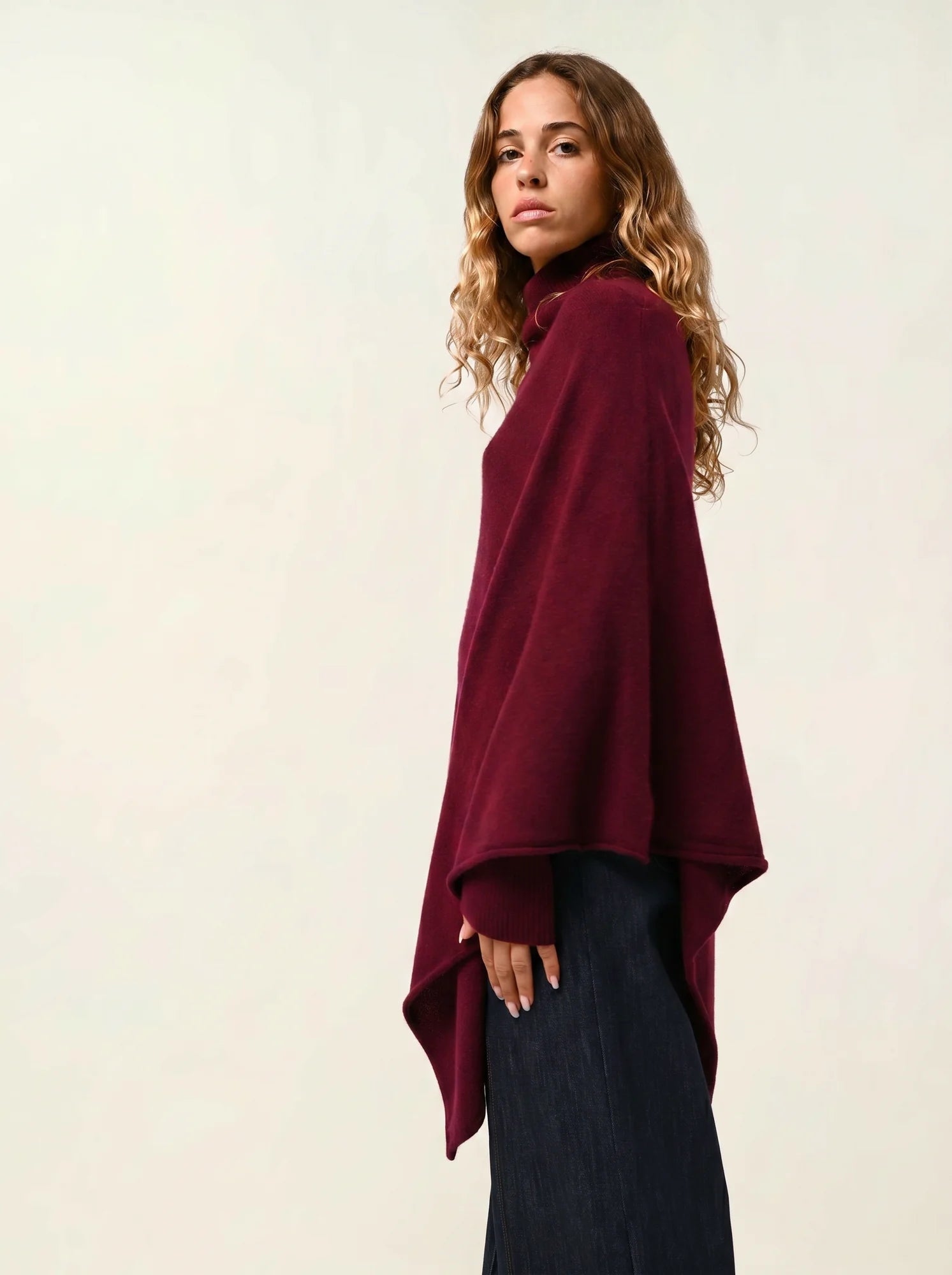 CARRA poncho bordeaux