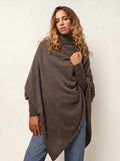 CARRA poncho taupe chiné