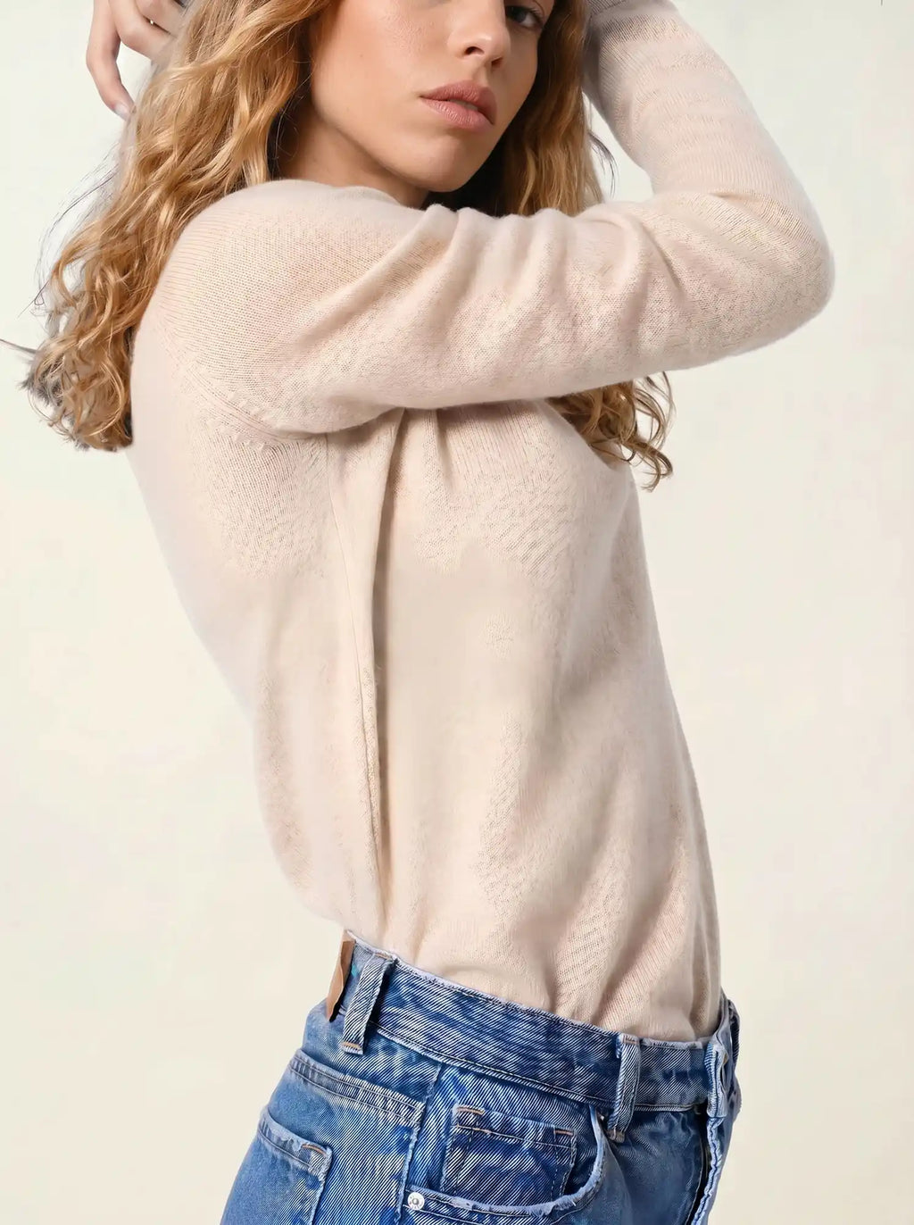 GALISE Pullover V-Ausschnitt Sand