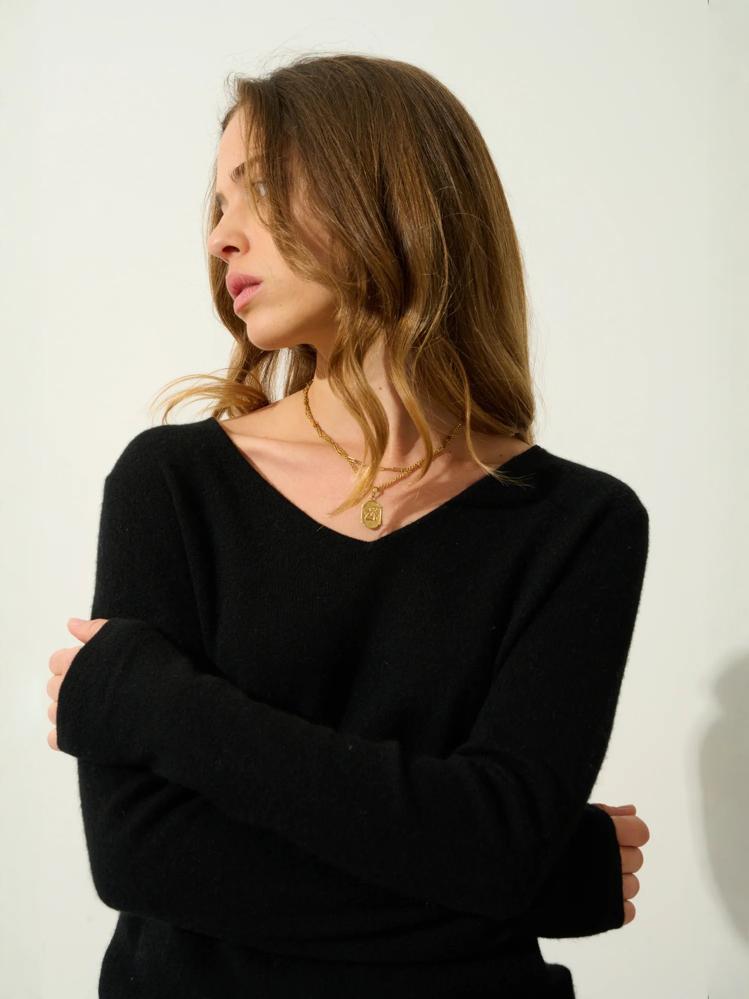 GALISE pull col V noir
