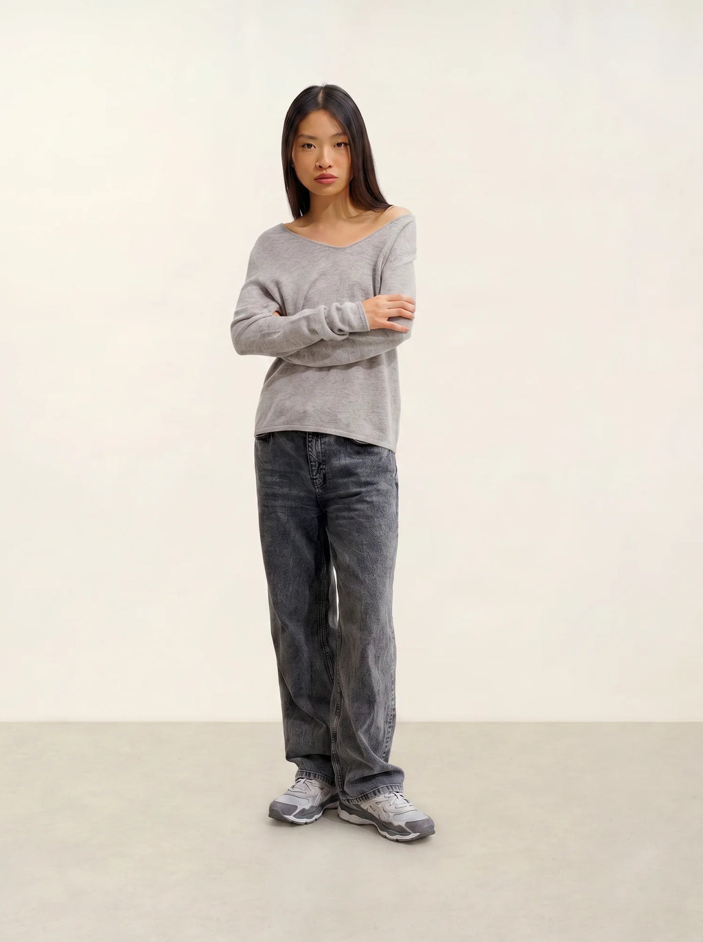 GALISE pull col V nuage chiné