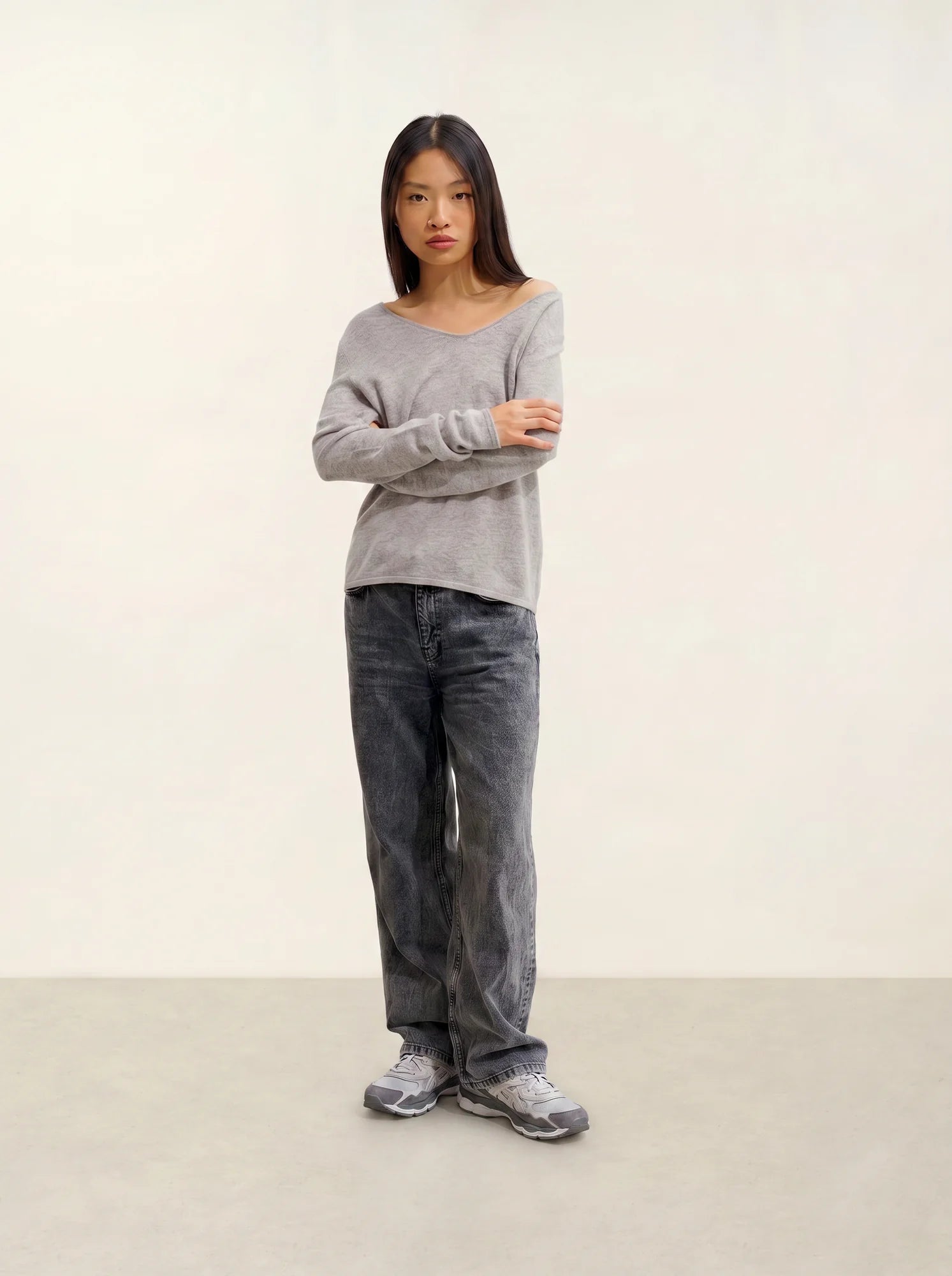 GALISE pull col V nuage chiné