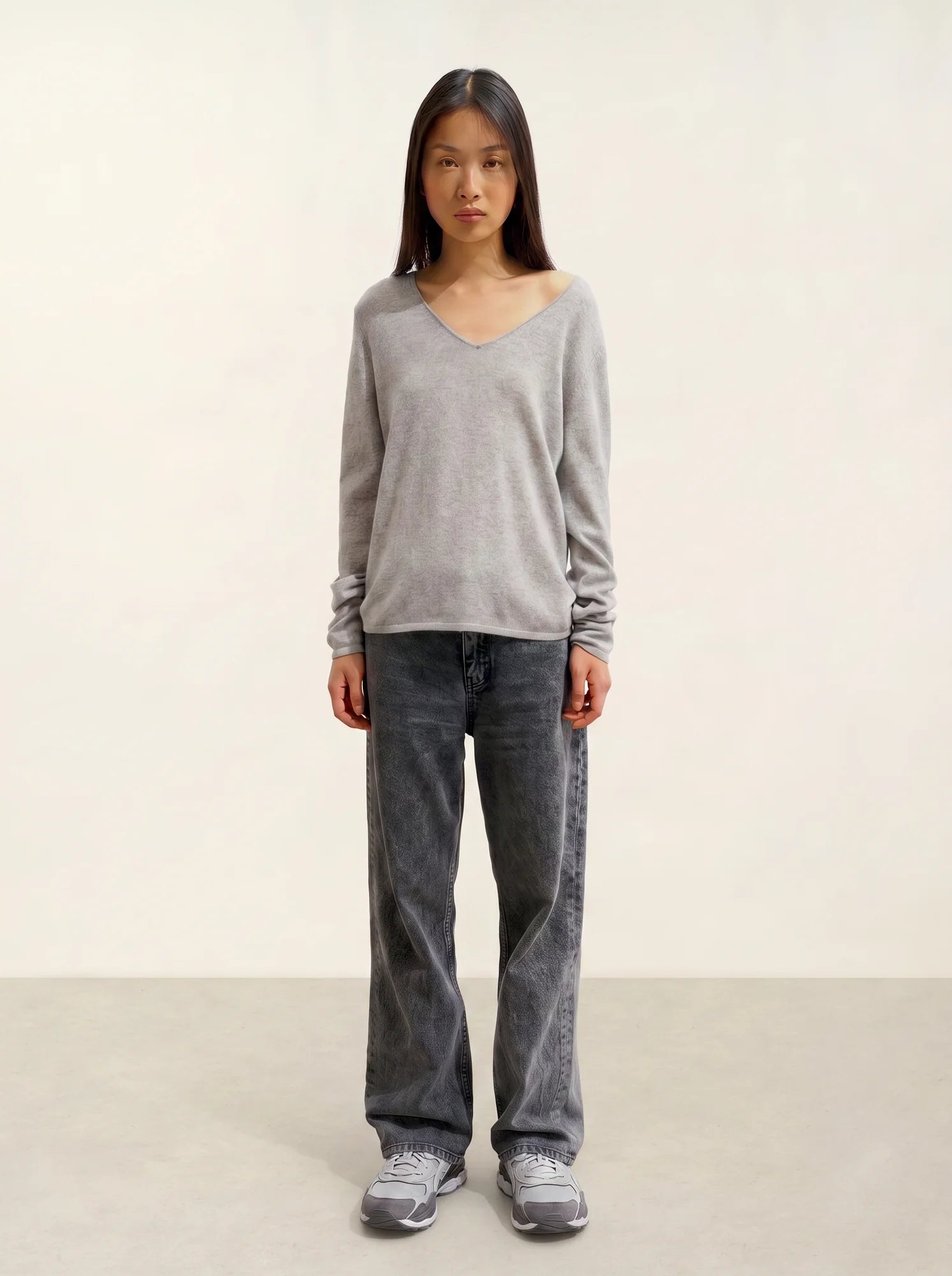 GALISE pull col V nuage chiné