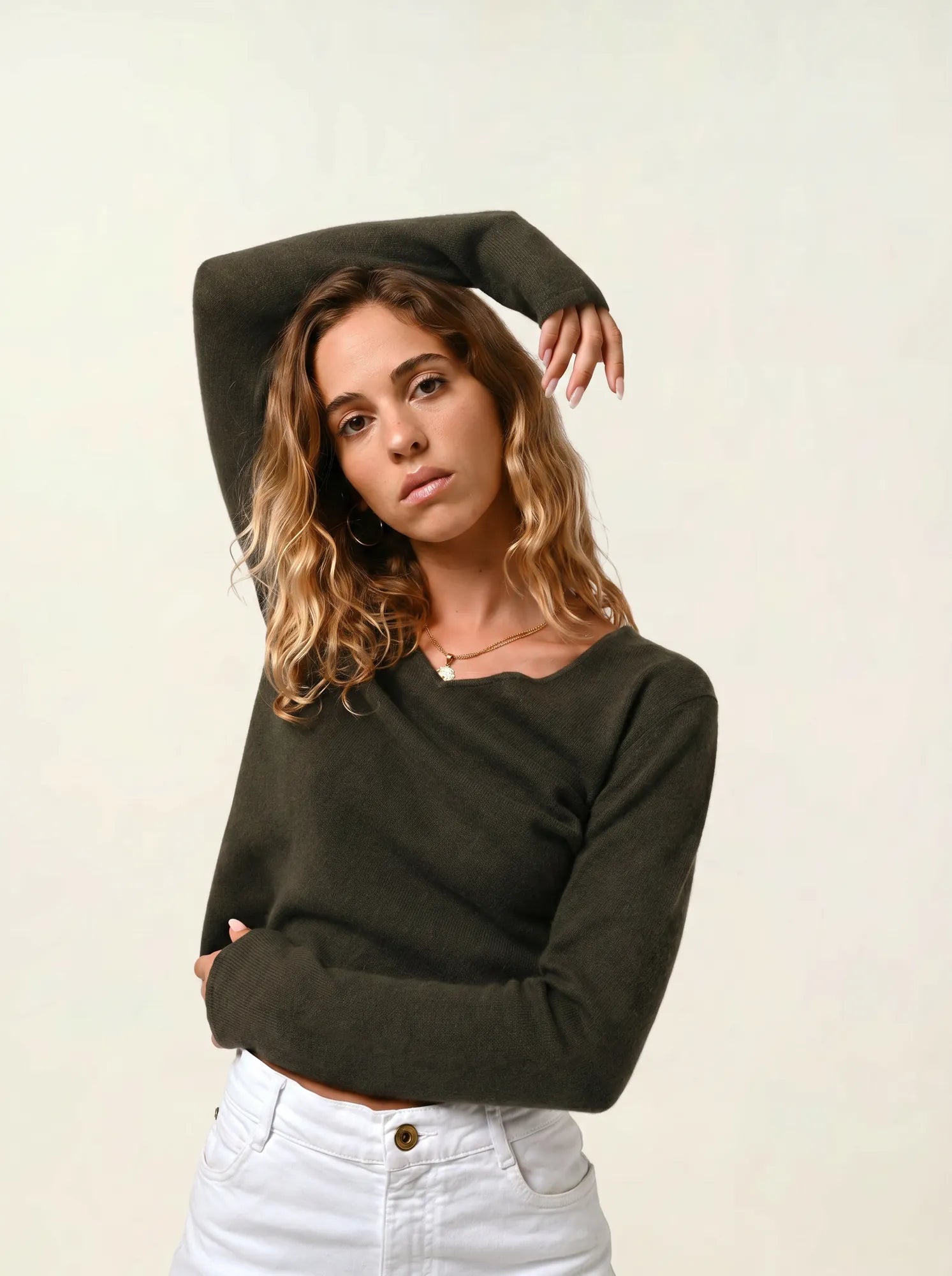 GALISE pull col V kaki
