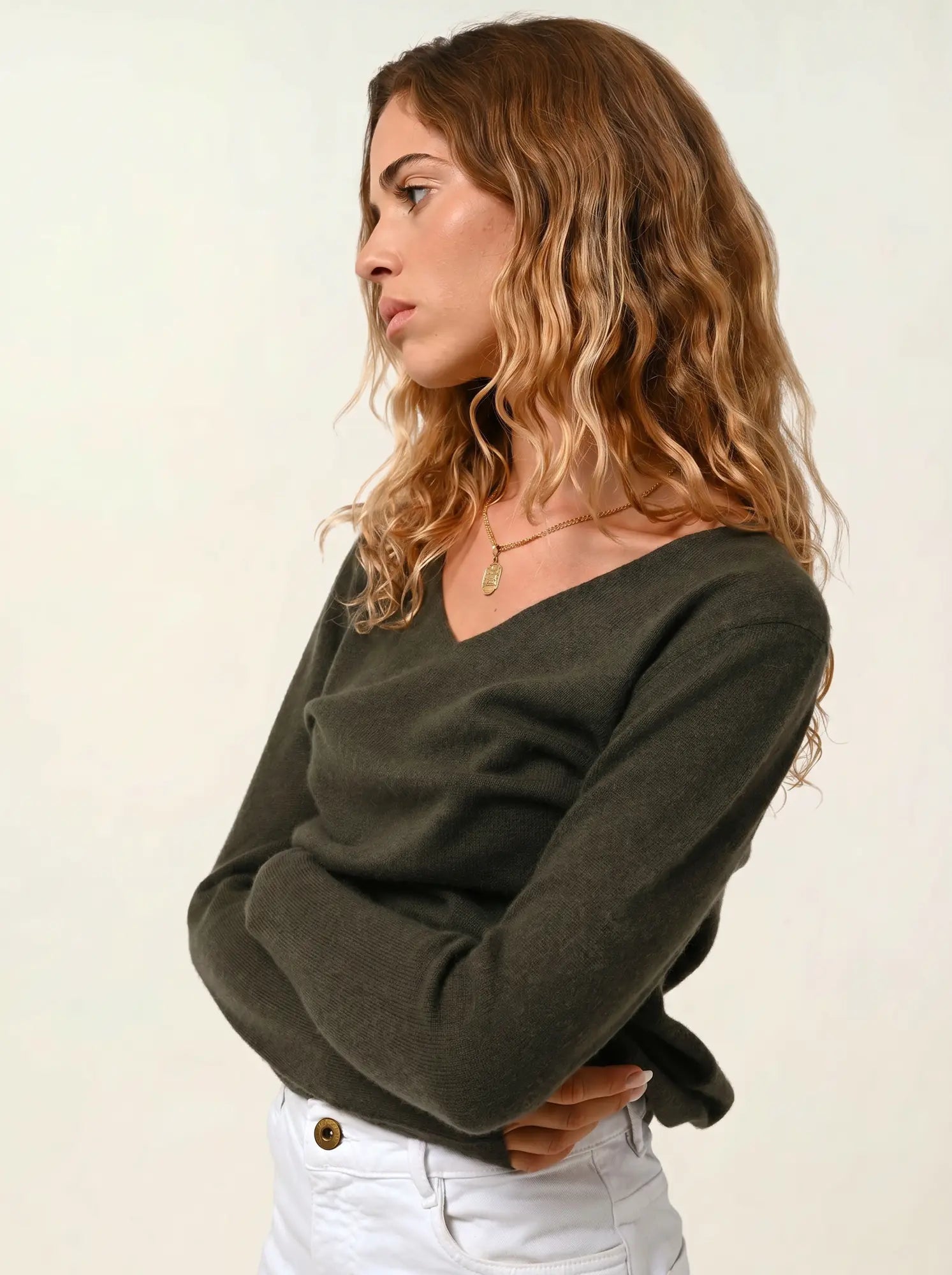 GALISE pull col V kaki
