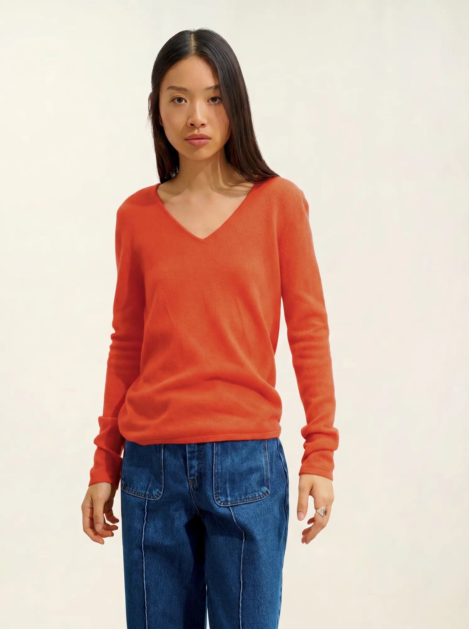 GALISE Pullover V-Ausschnitt Orange