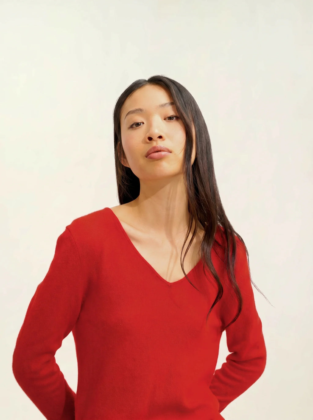 GALISE pull col V rouge