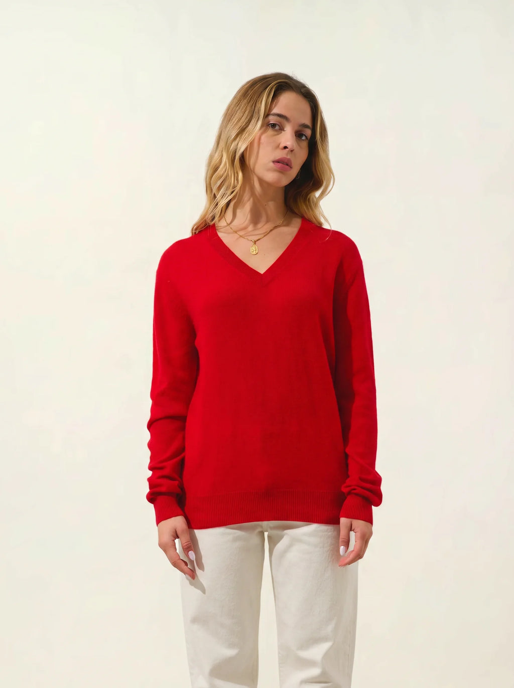 GARDORIA Pullover V-Ausschnitt Rot
