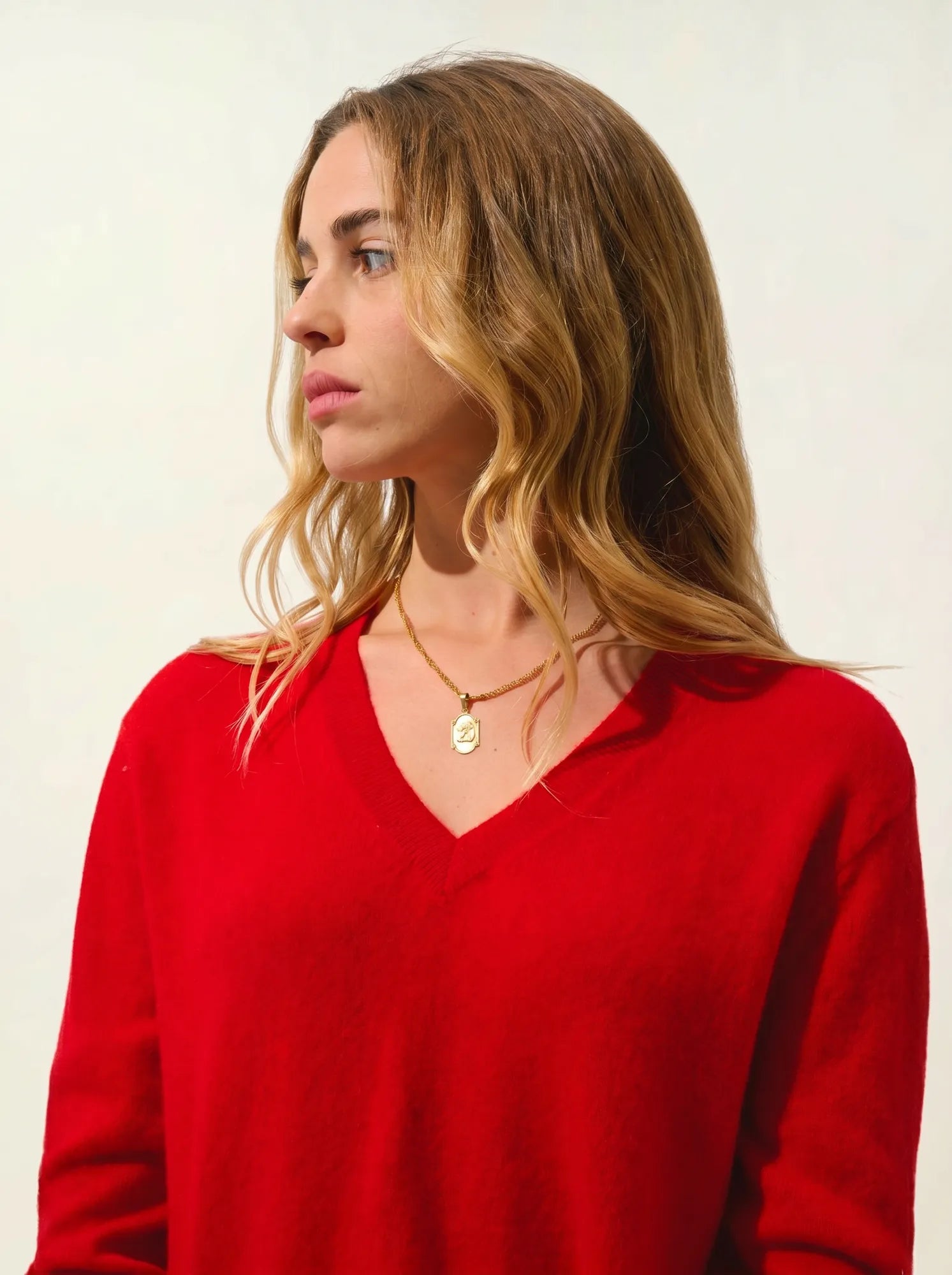 GARDORIA Pullover V-Ausschnitt Rot
